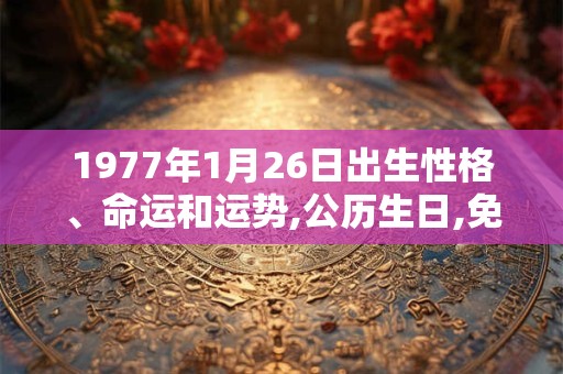 1977年1月26日出生性格、命运和运势,公历生日,免费算命