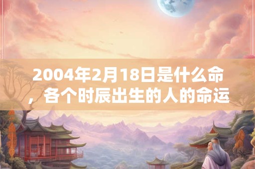 2004年2月18日是什么命，各个时辰出生的人的命运