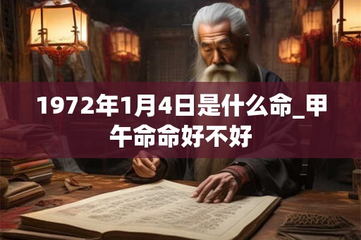 1972年1月4日是什么命_甲午命命好不好
