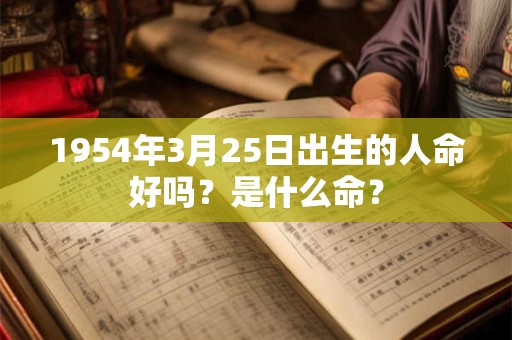 1954年3月25日出生的人命好吗？是什么命？
