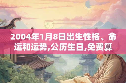 2004年1月8日出生性格、命运和运势,公历生日,免费算命 2004年1月8日出生性格、命运和运势,公历生日,免费算命