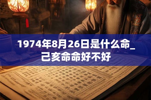1974年8月26日是什么命_己亥命命好不好