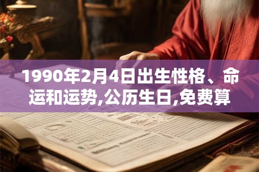 1990年2月4日出生性格、命运和运势,公历生日,免费算命 1990年2月4日出生性格、命运和运势,公历生日,免费算命