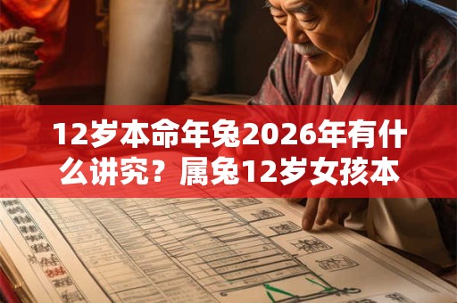 12岁本命年兔2026年有什么讲究？属兔12岁女孩本命年戴什么好？