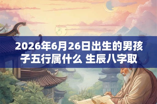 2026年6月26日出生的男孩子五行属什么 生辰八字取名 2026年6月26日出生的男孩子五行属什么 生辰八字取名