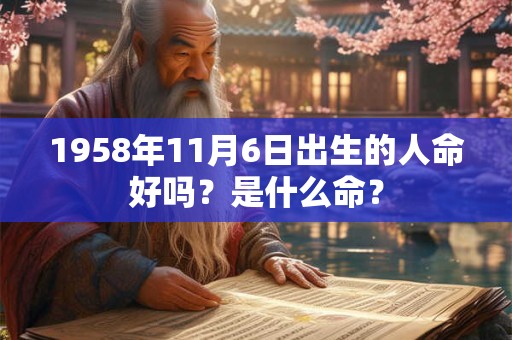 1958年11月6日出生的人命好吗?是什么命? 1958年11月6日出生的人命好吗?是什么命?
