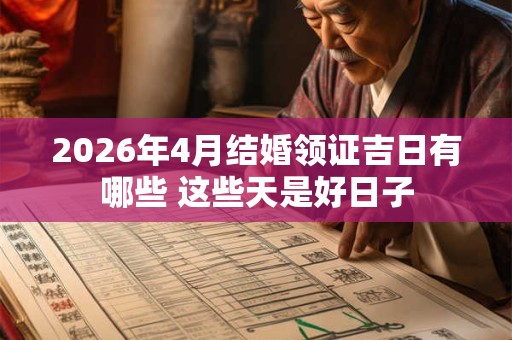 2026年4月结婚领证吉日有哪些 这些天是好日子