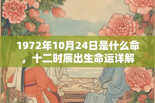1972年10月24日是什么命,十二时辰出生命运详解 1972年10月24日是什么命,十二时辰出生命运详解