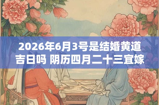 2026年6月3号是结婚黄道吉日吗 阴历四月二十三宜嫁娶吗 2026年6月3号是结婚黄道吉日吗 阴历四月二十三宜嫁娶吗