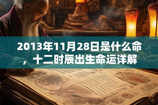 2013年11月28日是什么命，十二时辰出生命运详解