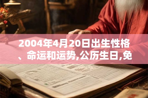2004年4月20日出生性格、命运和运势,公历生日,免费算命 2004年4月20日出生性格、命运和运势,公历生日,免费算命