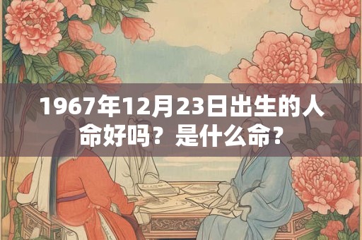 1967年12月23日出生的人命好吗？是什么命？