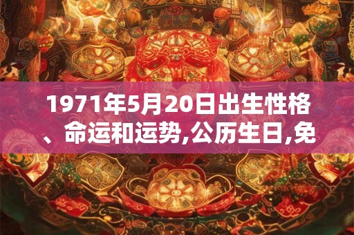 1971年5月20日出生性格、命运和运势,公历生日,免费算命