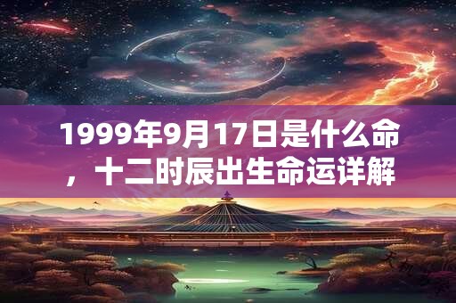1999年9月17日是什么命,十二时辰出生命运详解 1999年9月17日是什么命,十二时辰出生命运详解