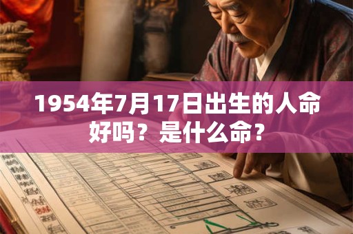 1954年7月17日出生的人命好吗？是什么命？