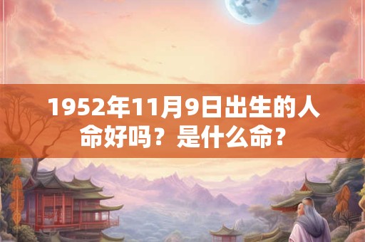 1952年11月9日出生的人命好吗?是什么命? 1952年11月9日出生的人命好吗?是什么命?