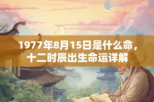 1977年8月15日是什么命,十二时辰出生命运详解 1977年8月15日是什么命,十二时辰出生命运详解