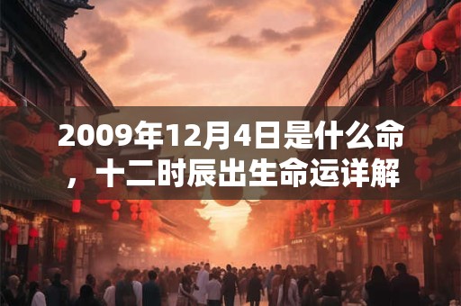 2009年12月4日是什么命，十二时辰出生命运详解