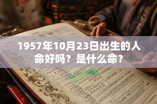 1957年10月23日出生的人命好吗？是什么命？