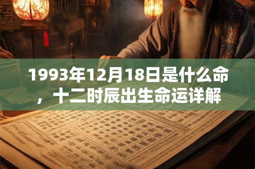 1993年12月18日是什么命，十二时辰出生命运详解