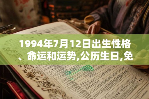 1994年7月12日出生性格、命运和运势,公历生日,免费算命 1994年7月12日出生性格、命运和运势,公历生日,免费算命