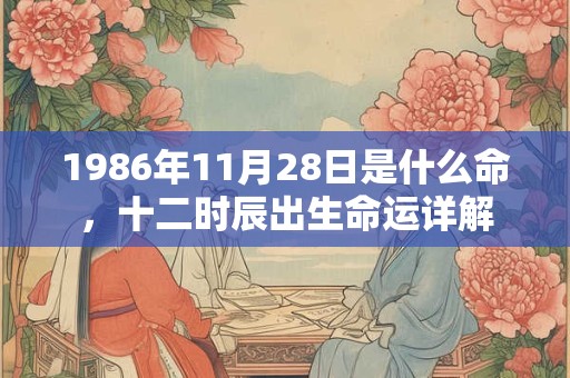 1986年11月28日是什么命，十二时辰出生命运详解