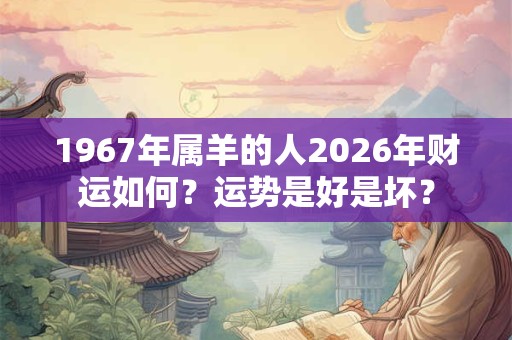 1967年属羊的人2026年财运如何？运势是好是坏？