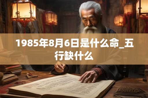 1985年8月6日是什么命_五行缺什么