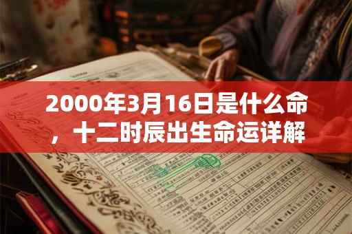 2000年3月16日是什么命，十二时辰出生命运详解