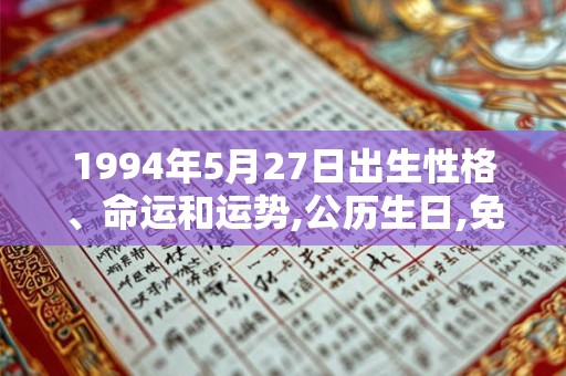 1994年5月27日出生性格、命运和运势,公历生日,免费算命