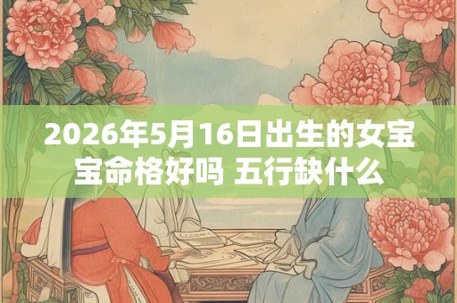 2026年5月16日出生的女宝宝命格好吗 五行缺什么 2026年5月16日出生的女宝宝命格好吗 五行缺什么