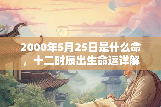 2000年5月25日是什么命，十二时辰出生命运详解