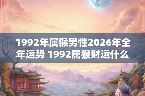 1992年属猴男性2026年全年运势 1992属猴财运什么时候到 1992年属猴男性2026年全年运势 1992属猴财运什么时候到