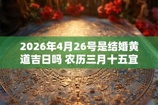 2026年4月26号是结婚黄道吉日吗 农历三月十五宜嫁娶吗