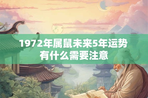 1972年属鼠未来5年运势 有什么需要注意 1972年属鼠未来5年运势 有什么需要注意