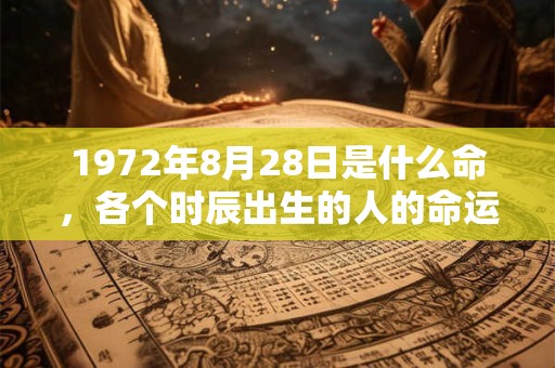 1972年8月28日是什么命，各个时辰出生的人的命运