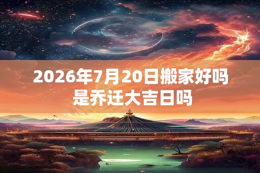 2026年7月20日搬家好吗 是乔迁大吉日吗