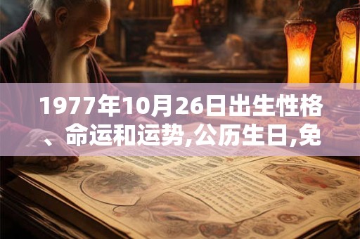 1977年10月26日出生性格、命运和运势,公历生日,免费算命