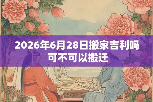 2026年6月28日搬家吉利吗 可不可以搬迁 2026年6月28日搬家吉利吗 可不可以搬迁