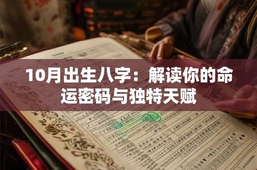 10月出生八字：解读你的命运密码与独特天赋