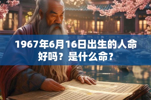 1967年6月16日出生的人命好吗？是什么命？