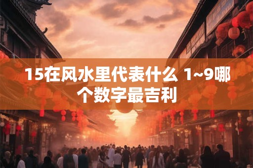 15在风水里代表什么 1~9哪个数字最吉利