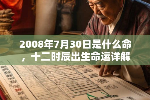 2008年7月30日是什么命，十二时辰出生命运详解