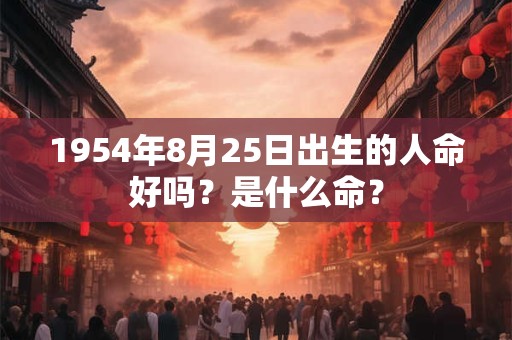1954年8月25日出生的人命好吗？是什么命？