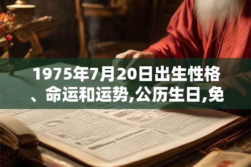 1975年7月20日出生性格、命运和运势,公历生日,免费算命