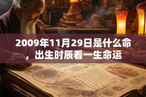 2009年11月29日是什么命，出生时辰看一生命运