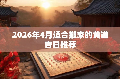2026年4月适合搬家的黄道吉日推荐 2026年4月适合搬家的黄道吉日推荐