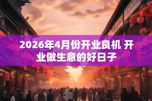2026年4月份开业良机 开业做生意的好日子