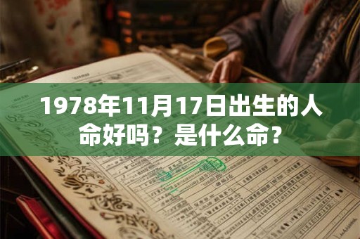 1978年11月17日出生的人命好吗？是什么命？