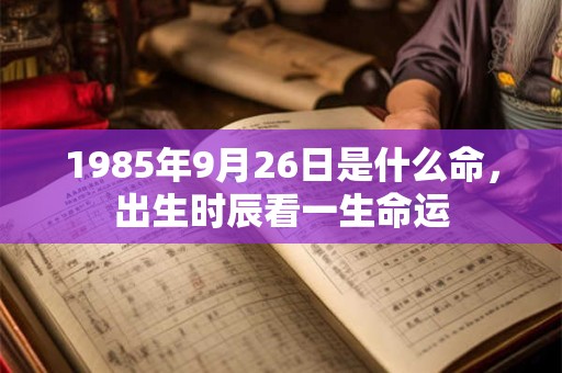 1985年9月26日是什么命，出生时辰看一生命运